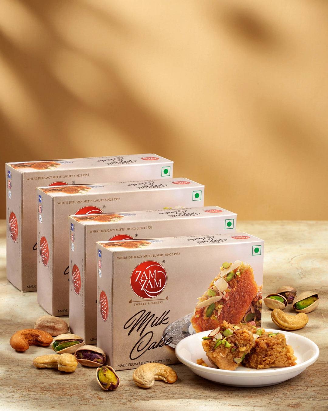Milk Cake soft and grainy traditional Indian sweet made fresh with slow-cooked milk by Zam Zam Sweets