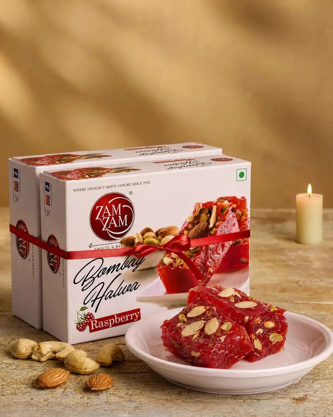 Bombay Raspberry Halwa - 250g - ZAMZAMSWEETS
