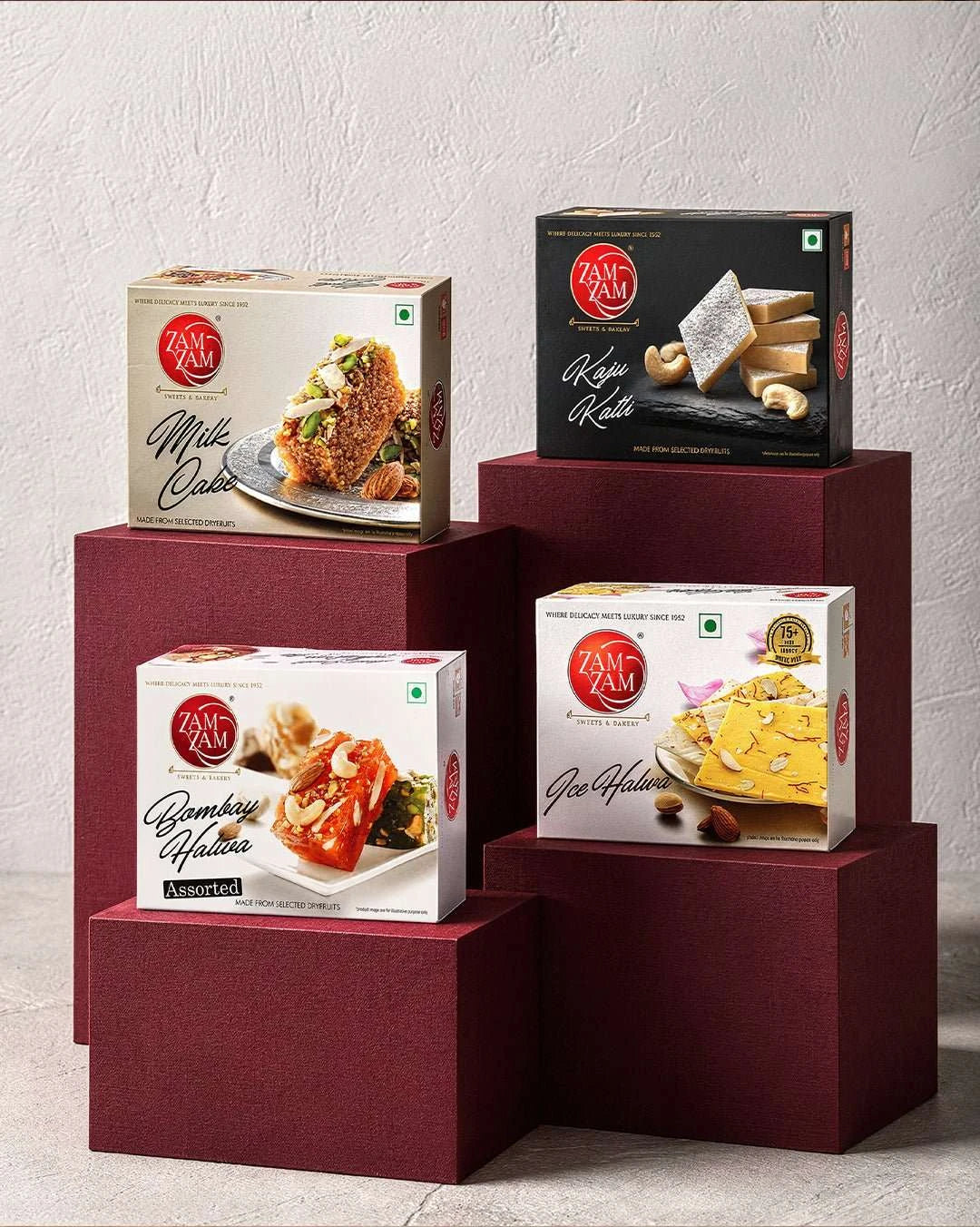 Classic Indian sweets combo - 1kg - ZAMZAMSWEETS