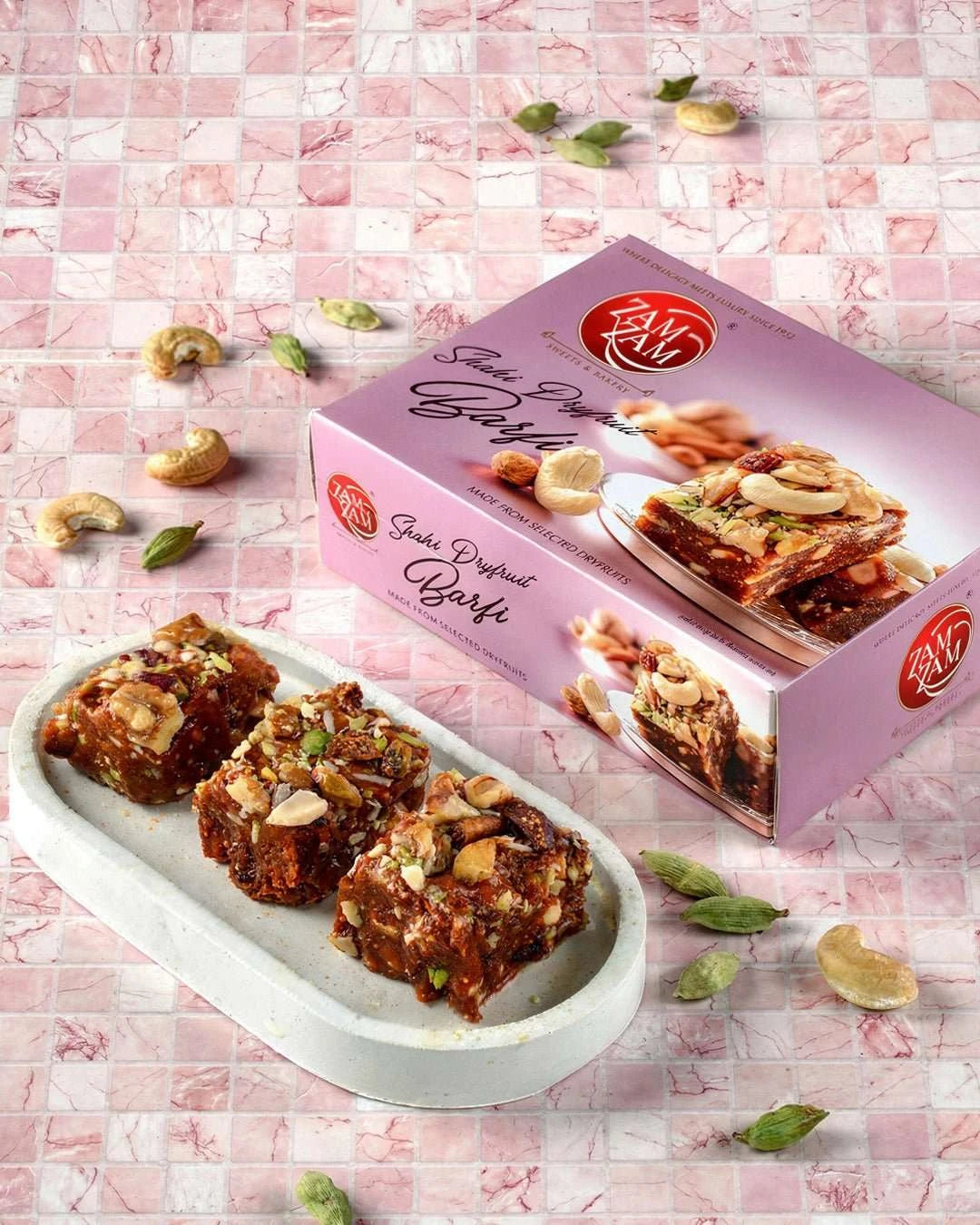 Shahi DryFruit Barfi - 250g - ZAMZAMSWEETS