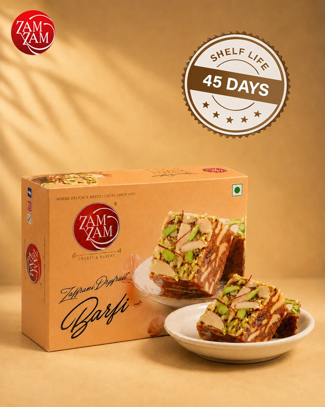 Zaffrani Dryfruit Barfi - 250g