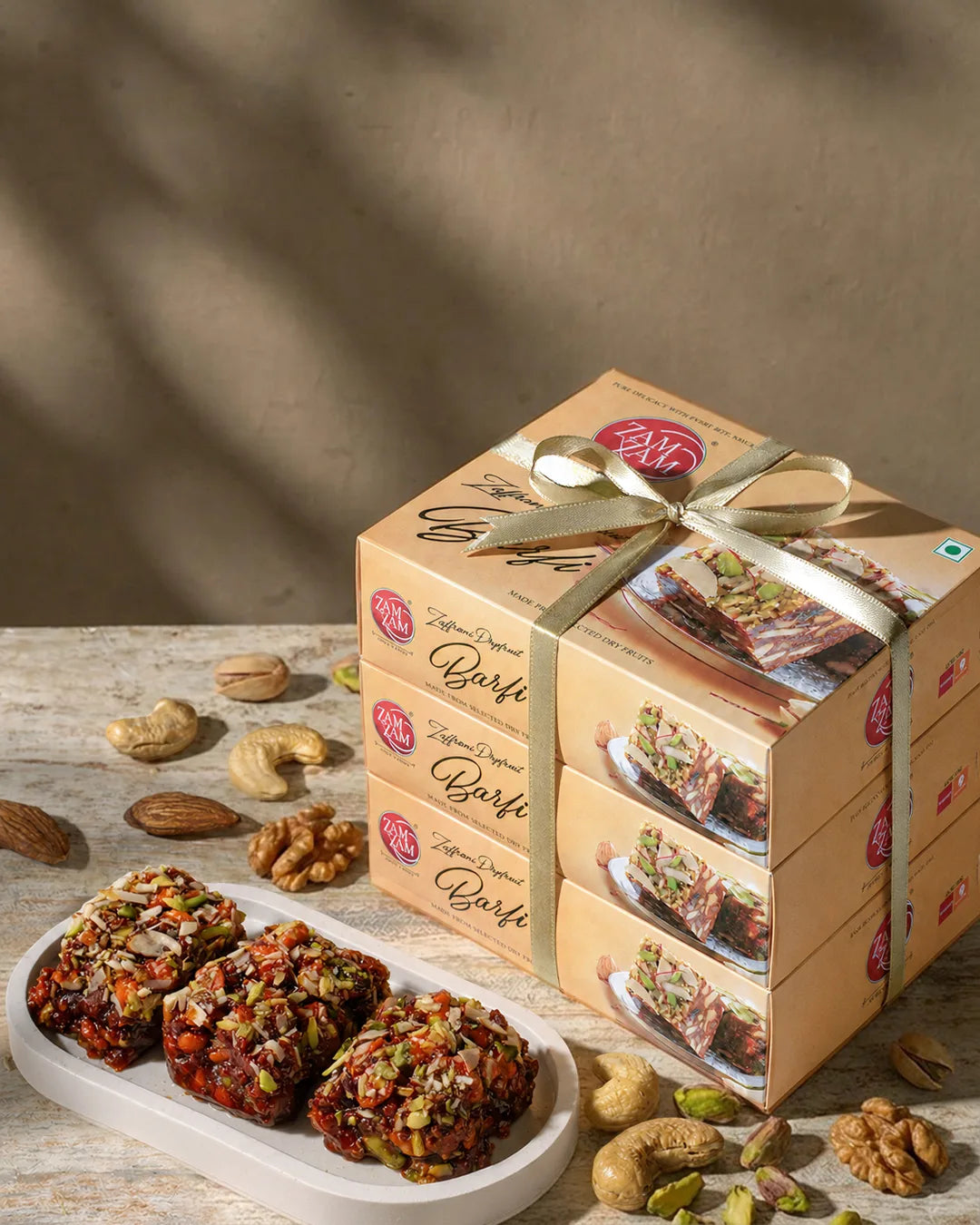 zaffrani dryfruits barfi